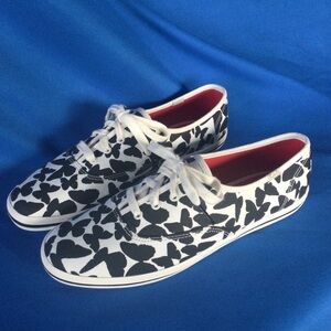 Kate Spade Keds US 8.5 Butterfly New Black and White Sneakers